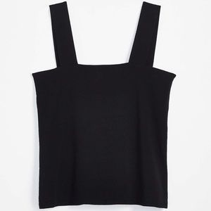black square neck tank top